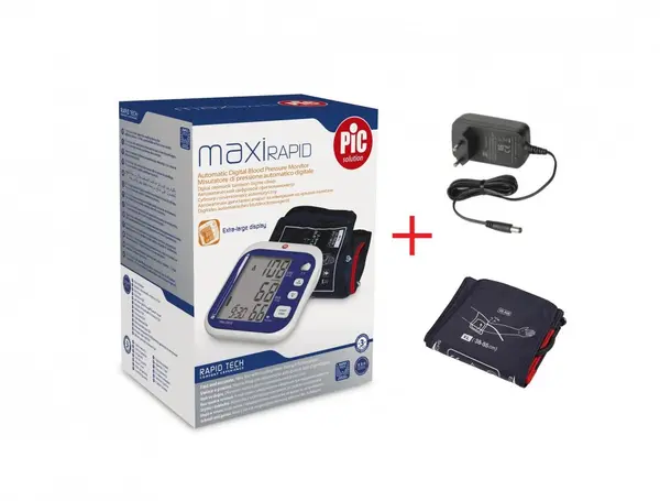 Tensiometru digital pentru brat Mxi Rapid manseta de schimb pentru tensiometre brat, masura XL (38-55cm) si adaptor