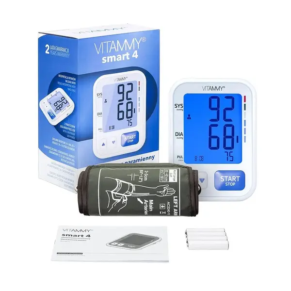 Tensiometru electronic de brat Vitammy Smart 4 mufa USB manseta 22 - 42 cm alb