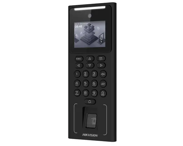 Terminal de control acces, 2 MP, recunoastere faciala, amprenta, MIFARE 13.56 MHz, ecran LCD, Hikvision DS-K1T321MFWX