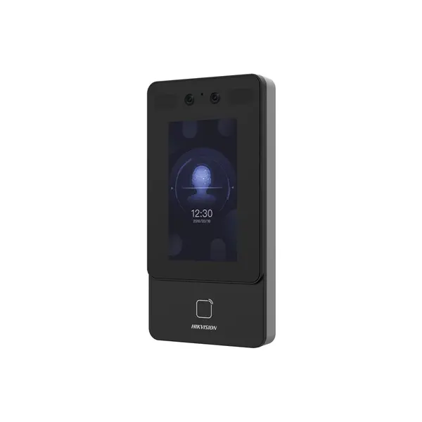 Terminal de control acces cu recunoastere faciala Hikvision DS-K1T342MWX-E1, 15000 fete, 3000 carduri, microfon si difuzor