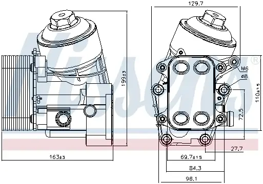 Termoflot radiator ulei (110x60x163) SEAT IBIZA IV, IBIZA IV ST; SKODA FABIA II, ROOMSTER, ROOMSTER PRAKTIK; VW POLO 1.2D dupa 2009