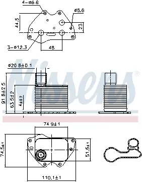 Termoflot radiator ulei (110x75x64; cu garnitura) CHEVROLET AVEO, CRUZE, ORLANDO, TRAX; OPEL ADAM, ASTRA J, ASTRA J GTC, CASCADA, CORSA D, CORSA E, INSIGNIA A, MERIVA B 1.4 1.4LPG dupa 2009