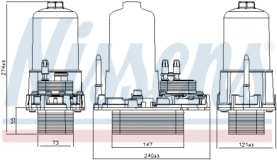 Termoflot radiator ulei (147x73x55) CITROEN C5 III, C6; JAGUAR S-tip, XF, XJ; LAND ROVER DISCOVERY III, DISCOVERY IV, RANGE ROVER SPORT; PEUGEOT 407, 407 SW, 607 2.7D dupa 2004