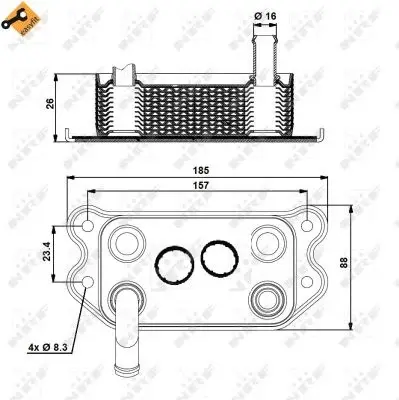 Termoflot radiator ulei (80x50x142, cu garnitura) VOLVO C70 I, S60 I, S70, S80 I, V70 I, V70 II, XC70 CROSS COUNTRY, XC90 I 2.0-3.0 intre 1995-2014