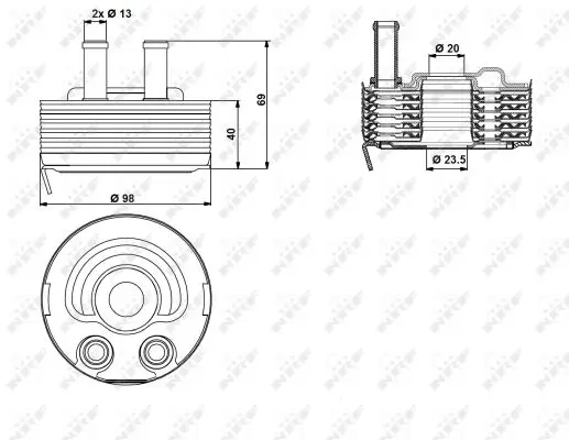 Termoflot radiator ulei (98x57x96) NISSAN ALMERA II, PICK UP, PRIMERA, X-TRAIL 2.2D 2.5D dupa 2000