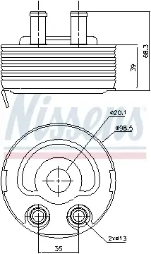 Termoflot radiator ulei (98x95x58) NISSAN ALMERA II, ALMERA TINO, NAVARA, NP300, PICK UP, PRIMERA, X-TRAIL 2.2D 2.5D dupa 2000