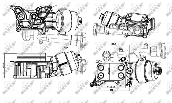 Termoflot radiator ulei (cu capac filtru ulei) ALFA ROMEO MITO; FIAT DOBLO, DOBLO CARGO, GRANDE PUNTO, IDEA, LINEA, PUNTO EVO, STRADA; LANCIA MUSA, YPSILON; OPEL ASTRA H, ASTRA H GTC, CORSA D 1.3D 1.4
