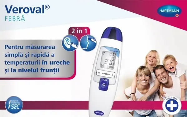 Termometru cu infrarosu Veroval pentru ureche si frunte, Hartmann