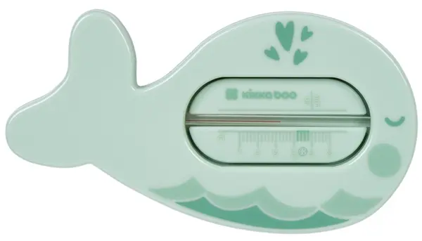 Termometru pentru baie KikkaBoo - Whale, Mint