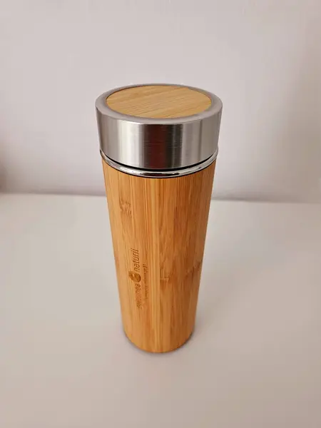 Termos din bambus pentru ceai, 500ml, imprimat - Minunea Naturii