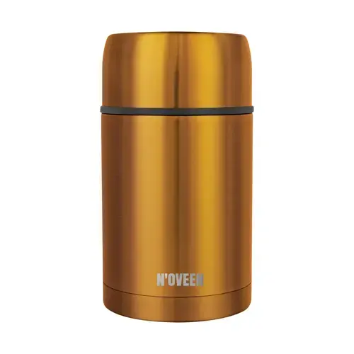 Termos pentru supa/mancare NOVEEN TB953, 800ml, Perete dublu, Inox, Husa transport (Aramiu)