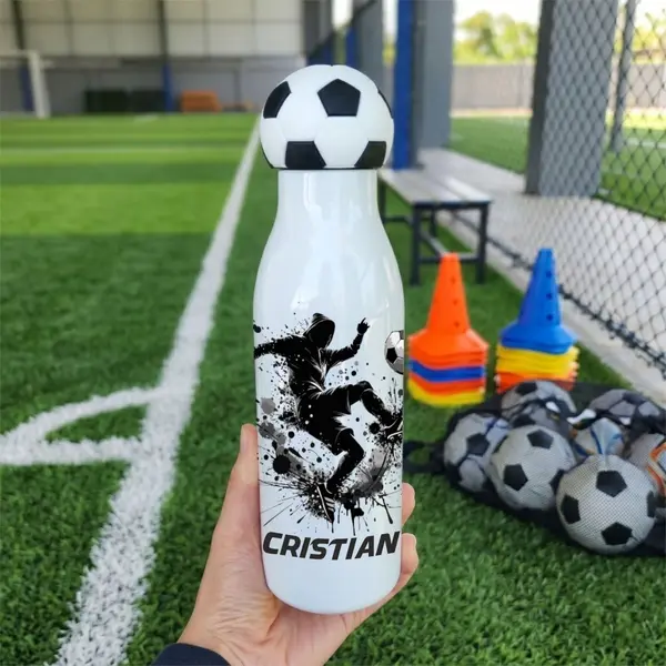 Termos sport personalizat, cu capac de minge fotbal TBP30