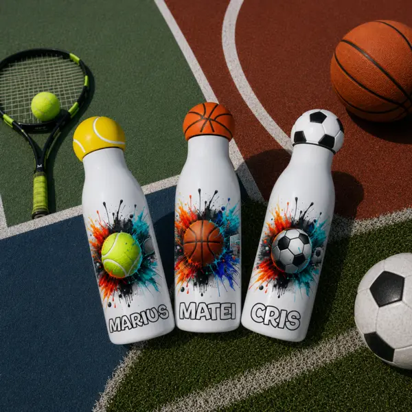 Termos sport personalizat TBP25 Bidon cu capac minge fotbal