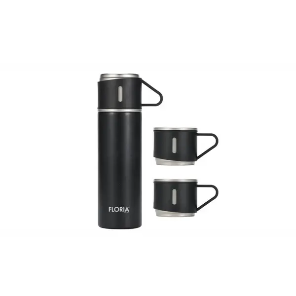 Termos Zilan ZLN0743 din inox, capacitate 500ml, 3 capace care pot fi folosite pe post de cana