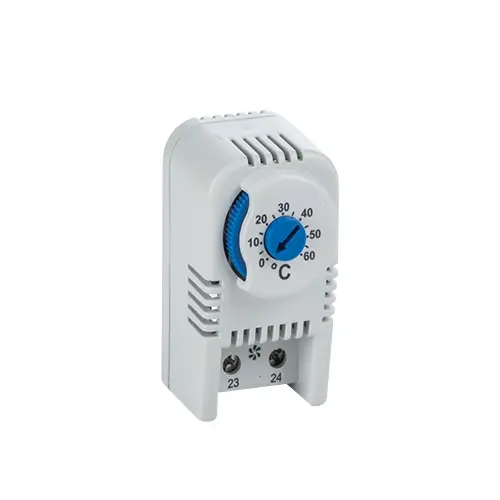 Termostat de răcire pentru rack, 0÷60 °C, 10A, 250VAC, montare șină DIN 35mm, Plastim PTVT