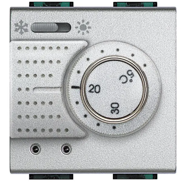 Termostat electronic comutator vara/iarna Bticino Living Light NT4442, argintiu