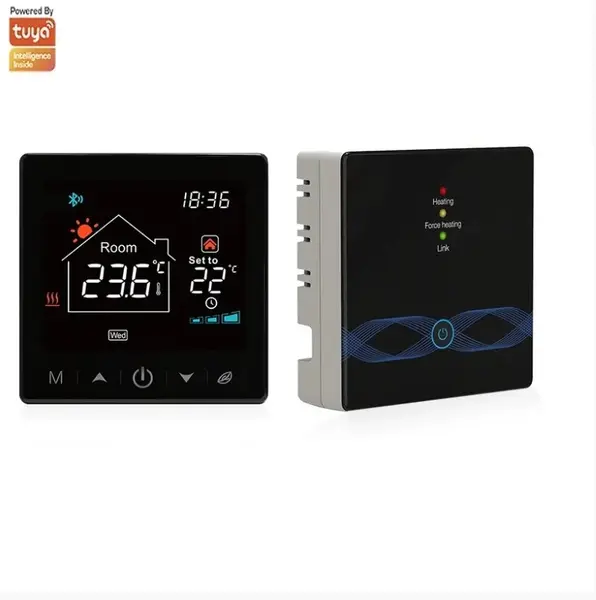 Termostat Inteligent TORWT-25 Portabil, cu WiFi+RF, ecran tactil, pentru centrale pe gaz, incalzire in pardoseala Negru