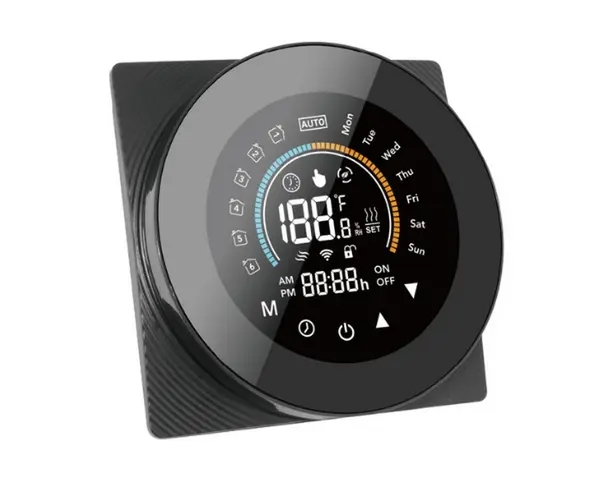Termostat inteligent WiFi, color, compatibil cu aplicatia eWeLink, tip B (16A), Negru, SmartWise SMW-TER-BB-COL