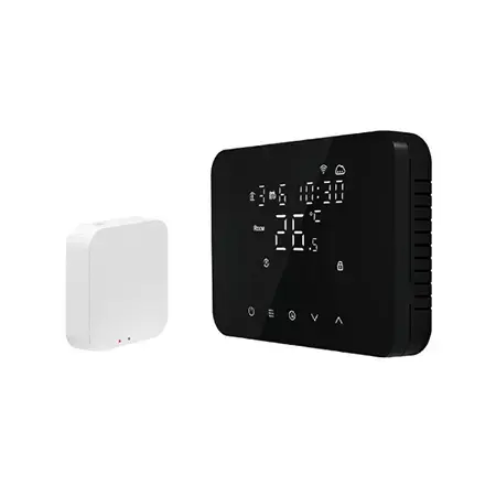 Termostat iSnatch Smart Soft Touch K-49683041, Wi-Fi, Zigbee 3.0, Senzor integrat NTC (Negru)