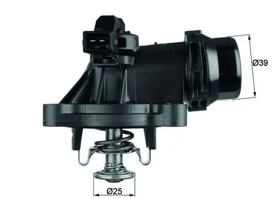Termostat lichid racire (105 C, in carcasa) potrivit BMW 1 (E81), 1 (E82), 1 (E87), 1 (E88), 3 (E46), 3 (E90), 3 (E91), 3 (E92), 3 (E93), 5 (E60), X1 (E84), X3 (E83) 1.6 1.8 2.0 12.00-06.15