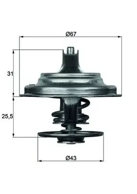 Termostat lichid racire (71 C, cu garnitura) potrivit MAN F2000, F90, HOCL, LION S CITY, LION S COMFORT, M 2000 M, UL; NEOPLAN CENTROLINER, STARLINER D0826LF15-D2876LOH01 02.90-