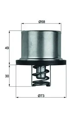 Termostat lichid racire (71 C, cu garnitura) potrivit VOLVO F12, F16, FH12, FH16, FL10, FL6, FL7, FS7 D12A340-TD73ES 08.77-