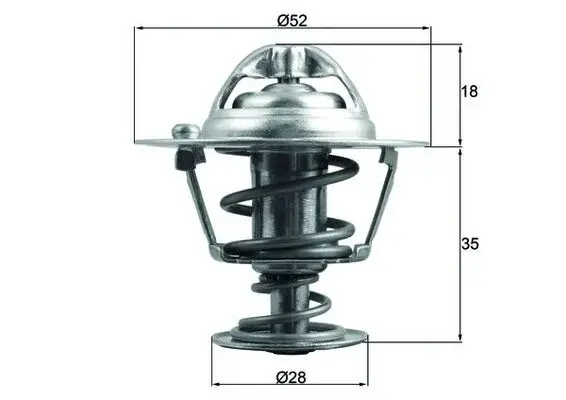 Termostat lichid racire (78 C) potrivit HONDA ACCORD VI, CITY IV, CIVIC IV, CIVIC VIII, CIVIC X, CR-V I, CR-V V, CR-Z, HR-V, INSIGHT, JAZZ III, JAZZ IV, ODYSSEY; ROVER 400 II 1.3-3.5 01.89-