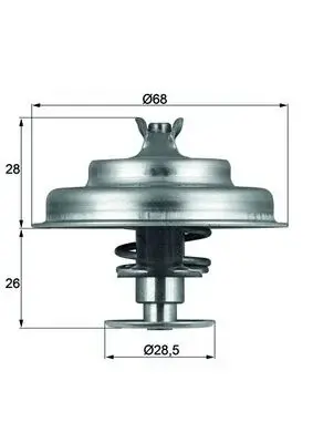 Termostat lichid racire (80 C) potrivit VOLVO 440, 460; CITROEN BX, C15, C15 MINIVAN, JUMPER I, VISA, XANTIA, XM; FORD GRANADA, GRANADA II, SCORPIO I, SIERRA, SIERRA I 1.5D-3.0 11.77-12.04