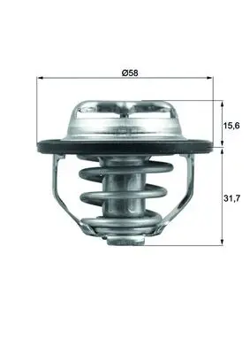 Termostat lichid racire (82 C) potrivit ALFA ROMEO 159, BRERA, SPIDER; CADILLAC BLS; CHEVROLET ALERO, CAPTIVA, COBALT, EQUINOX, HHR, MALIBU, VECTRA; FIAT CROMA; OPEL ANTARA A 1.8-2.8 06.00-