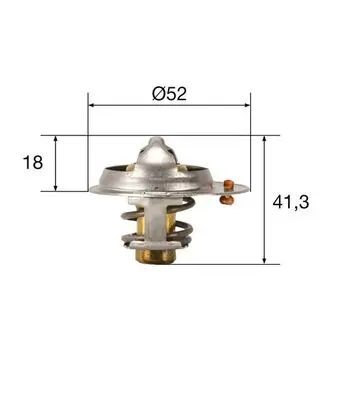 Termostat lichid racire (82 C) potrivit FIAT SEDICI; FORD SIERRA II; GEO TRACKER; HONDA CIVIC I, CIVIC II, NSX I; HYUNDAI GETZ, H-1, H-1 STAREX, H100, S; MITSUBISHI COLT VI 1.1-3.0 09.79-