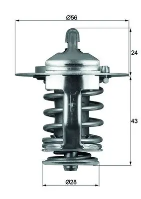 Termostat lichid racire (82 C) potrivit VOLVO S40 I, V40; CHERY TIGGO; CITROEN C4 AIRCROSS; DAEWOO LUBLIN II; HYUNDAI GALLOPER I, GALLOPER II, GRACE, H-1, H-1 STAREX, H100 1.3-4.0 10.86-