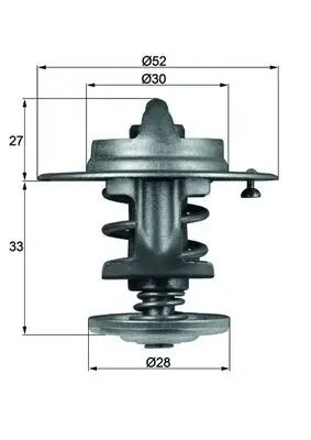 Termostat lichid racire (83 C) potrivit DAIHATSU CHARADE II, CHARADE III, CUORE VI, FEROZA, HIJET; LEXUS IS I; MAZDA RX-7 II; MITSUBISHI CARISMA, COLT II, SPACE; ROVER 200 I, 800 1.0-3.0 10.83-