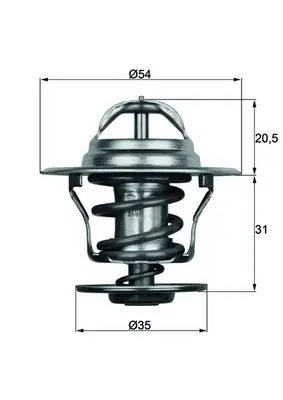 Termostat lichid racire (84 C) potrivit AUDI 80 B2; PORSCHE 924; SEAT ALHAMBRA, AROSA, CORDOBA, CORDOBA VARIO, IBIZA I, IBIZA II, IBIZA III, INCA, LEON, MALAGA, TERRA 1.0-2.3 11.75-03.10