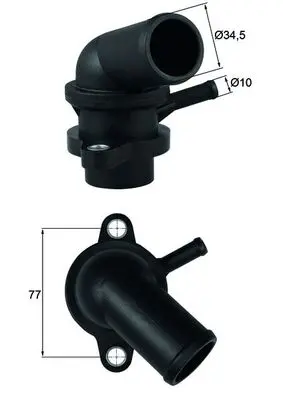 Termostat lichid racire (87 C, in carcasa) potrivit CHEVROLET AVEO KALOS, LACETTI, NUBIRA, REZZO; DAEWOO KALOS, LACETTI, LANOS, NUBIRA 1.4-2.0 02.97-