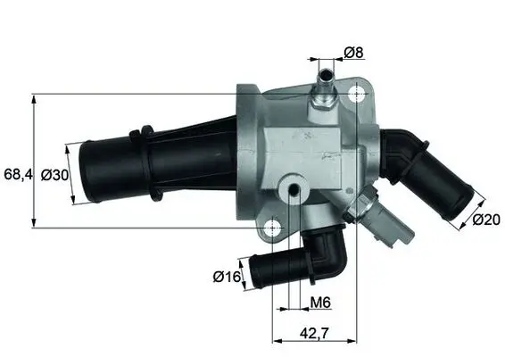 Termostat lichid racire (88 C, in carcasa) potrivit FIAT PANDA; OPEL AGILA, COMBO TOUR, COMBO MINIVAN, CORSA C, CORSA C HATCHBACK, MERIVA A, TIGRA; SUZUKI IGNIS II, SWIFT III 1.3D 06.03-