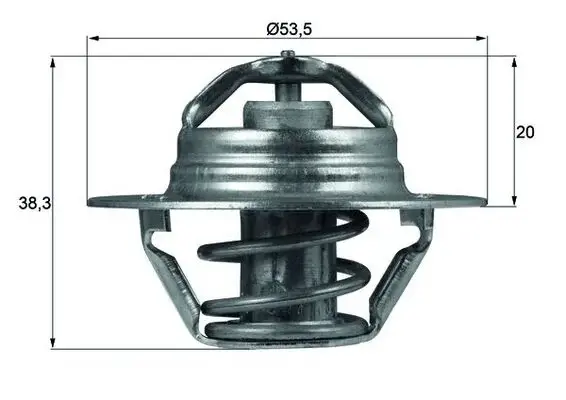 Termostat lichid racire (88 C) potrivit VOLVO 340-360, 440, 460, 480, S40 I, V40; CITROEN AX, BERLINGO, BERLINGO MINIVAN, BX, C15, C15 MINIVAN, EVASION, JUMPER I, SAXO, XM, XSARA 1.0-2.0 10.82-