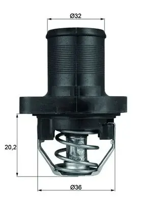 Termostat lichid racire (89 C) potrivit CITROEN BERLINGO, BERLINGO MINIVAN, C3 I, C4, C4 I, EVASION, JUMPY I, SAXO, XSARA, XSARA PICASSO, XSARA HATCHBACK, XSARA KOMBI 1.1-2.0 03.92-