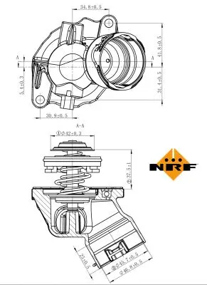 Termostat, lichid racire NRF 725032