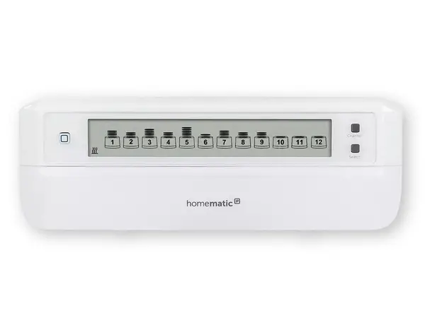 Termostat pentru incalzire in pardoseala, 12 canale, 230V/24VDC, IP20, aplicatie mobila, Homematic HmIP-FALMOT-C12