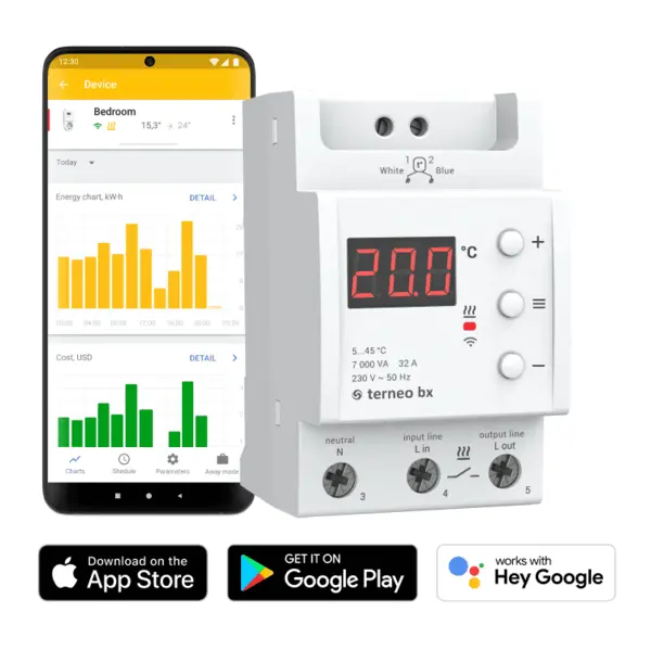 Termostat smart Wi-Fi Terneo BX