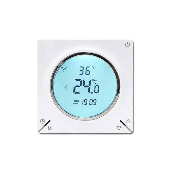 Termostat Techstar® TH-12, Ecran Digital, Incastrabil, 16A, 3500W, Alimentare 220V, Senzor Pardoseala, Alb