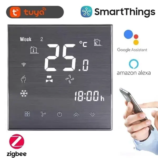 Termostat Zigbee pentru incalzirea in pardoseala TOR2000 Argintiu
