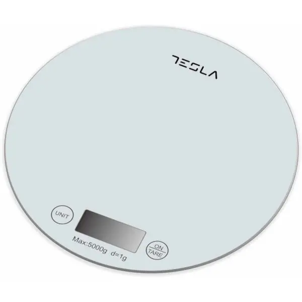 TESLA Cantar de bucatarie Tesla KS200W, 5kg, ecran LCD, functie Tara, Sticla, Alb
