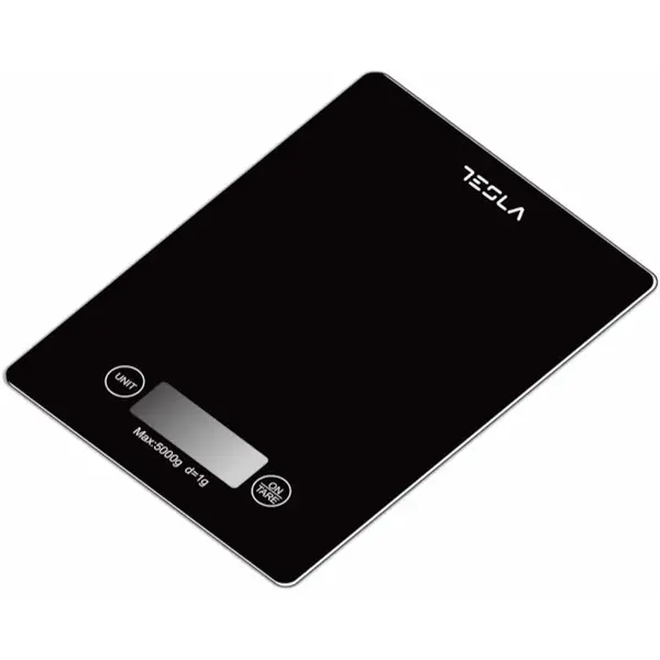 TESLA Cantar de bucatarie Tesla KS201B, 5kg, ecran LCD, functie Tara, Sticla, Negru