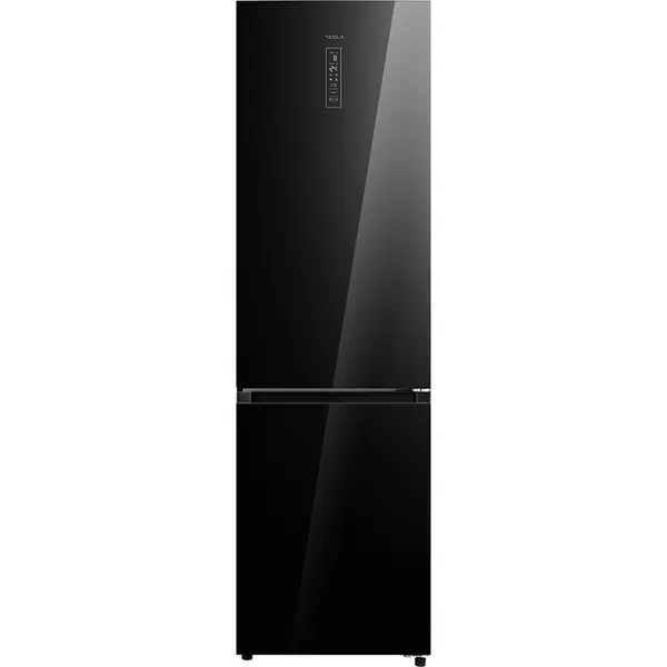 TESLA Combina frigorifica Tesla RC3800FMB, 378L, Clasa E, H 201 cm, Sticla Neagra