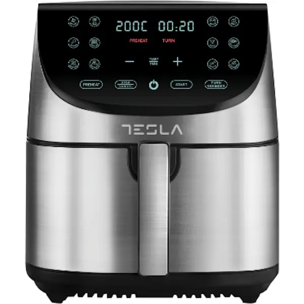 TESLA Friteuza aer cald Tesla AF701BX , 7 L, 1700W, Panou digital, 12 programe, Inox