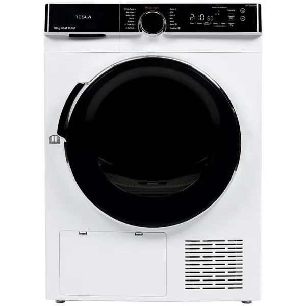 TESLA Uscator de rufe Tesla WT10H91M, 10kg, Pompa de caldura, Clasa C, Inverter, Antisifonare, Delay start, Alb