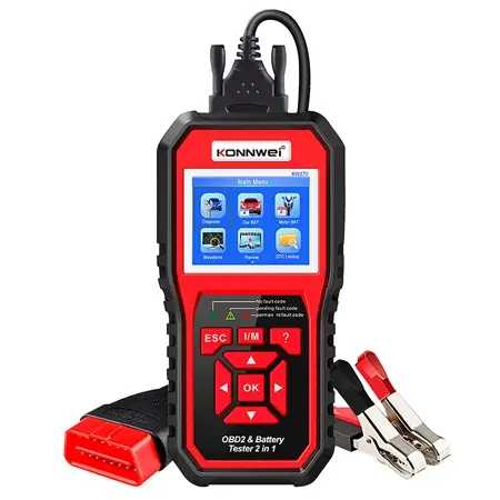 Tester baterii si diagnostice OBD II KONNWEI KW870, 2 in 1, pentru masini 12V, functii complete