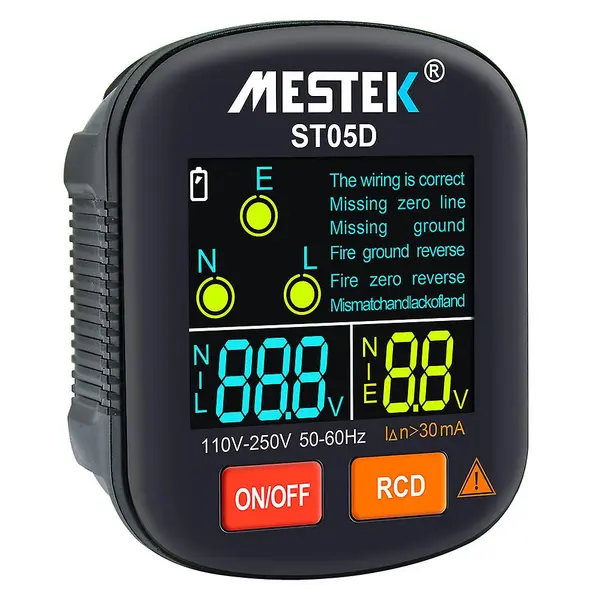 Tester de priza cu afisaj LCD Mestek ST05D