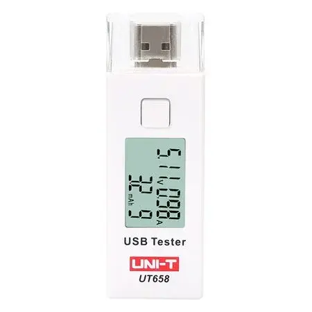 Tester Mufe USB Uni-T UT658, Tensiune 3-9V, Curent 0-3A, Capacitate 9999mAh, Iluminare LCD
